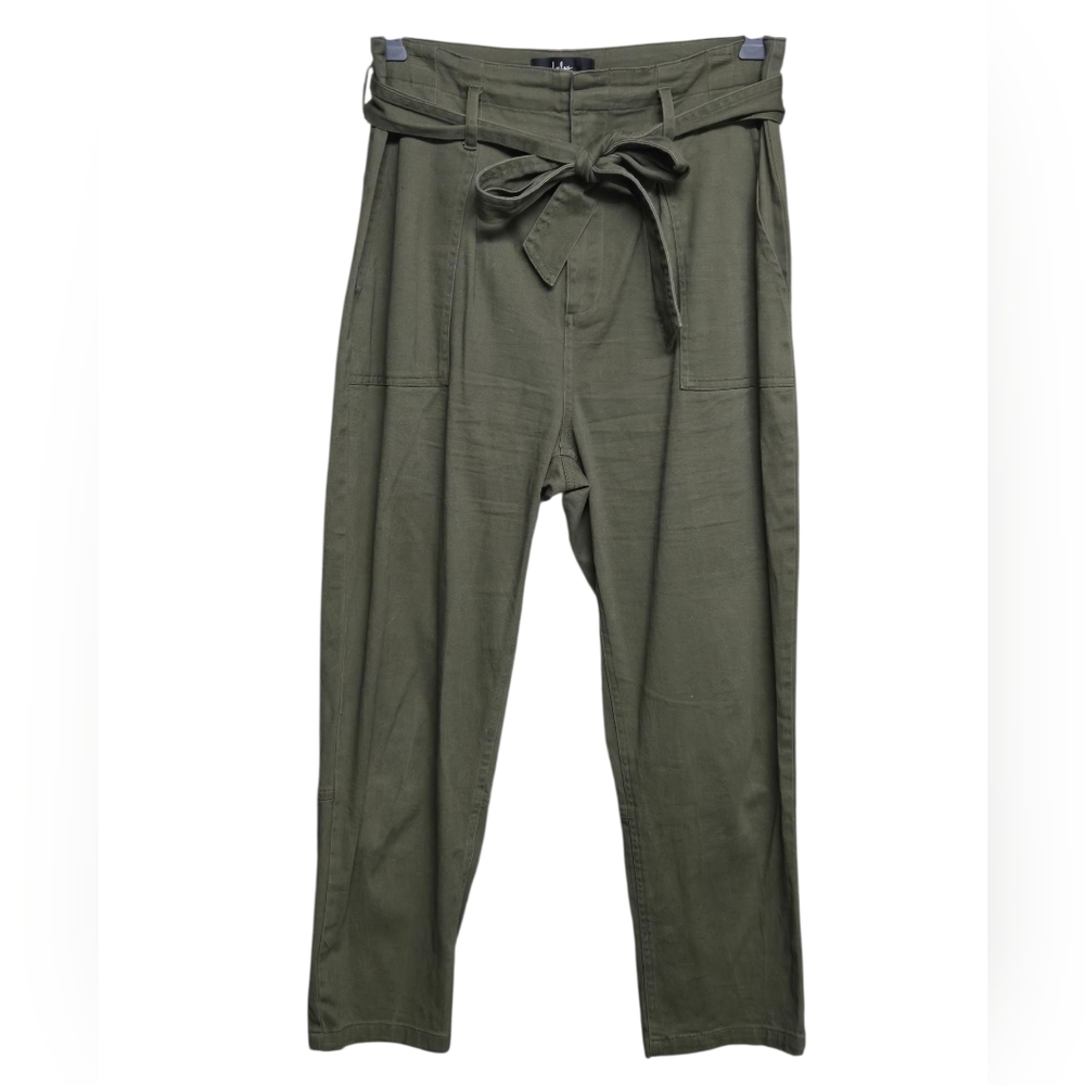 Lulu's Paper Bag Waist Pants Sz Large Army Green